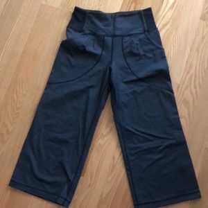 Wide-leg high rise Lululemon pant.